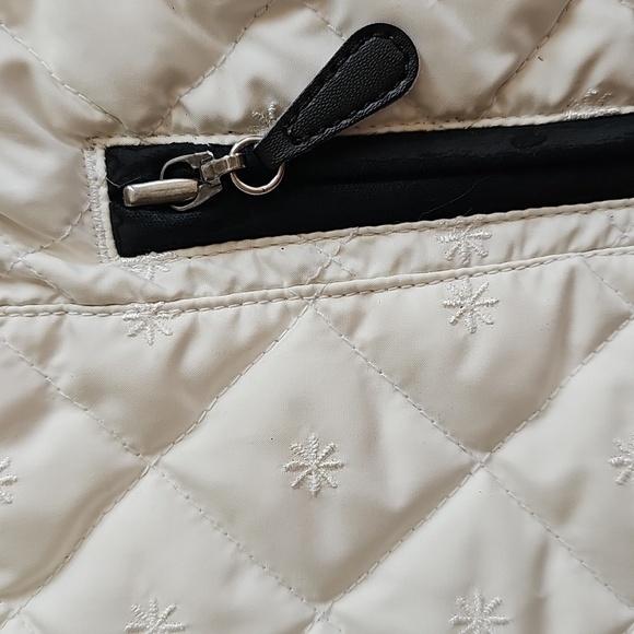 Eddie Bauer Goose Down Diamond Quilted Snowflake Embroidered Vest, Small / SP - Picture 12 of 15